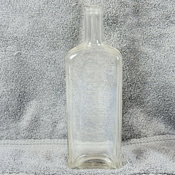 Antique 2 Embossed Glass W/Unique Rectangular Shape 1 Cough 1 Plane Bottle - Picture 2 of 12
